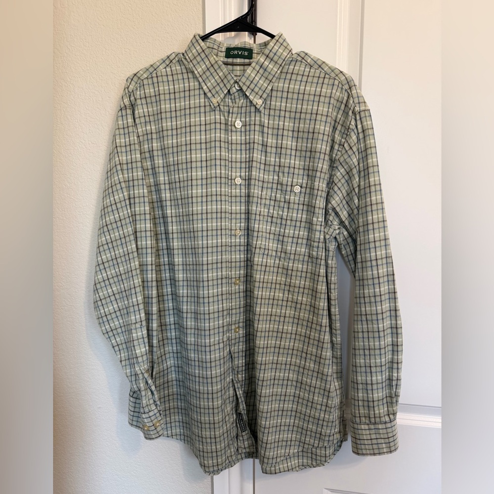 Men’s Orvis Checkered Button Down Shirt
